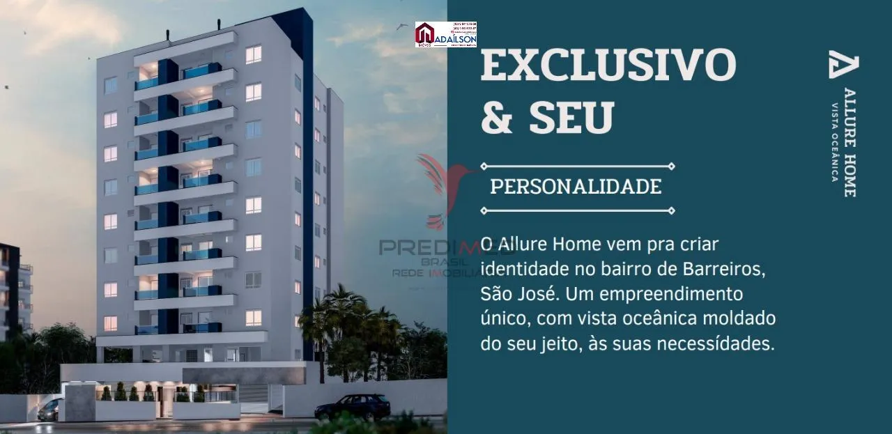 Imagem Allure Home Residence Apto 2 dorm com um suíte Barreiros - São José/SC