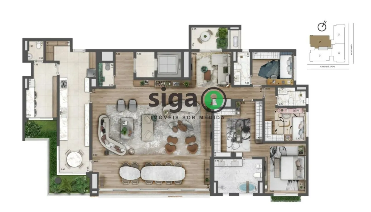 Imagem Apartamento para venda em Moema 04 suítes, São Paulo - SP