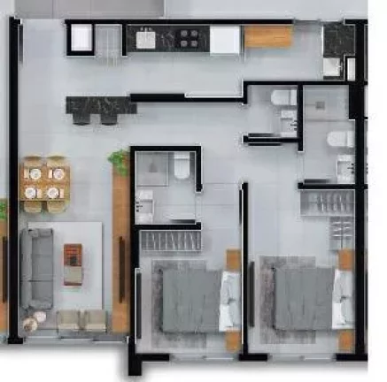 Imagem Apartamento 2 Dormitórios - Bairro Centro