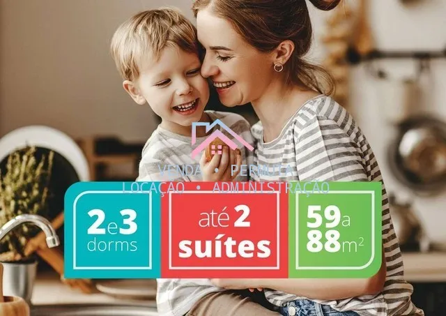 Imagem Apartamentos à venda Residencial Vallis - Área útil 59,94 e 88,78 m2 com 2 e 3 dormitórios - Sendo 1