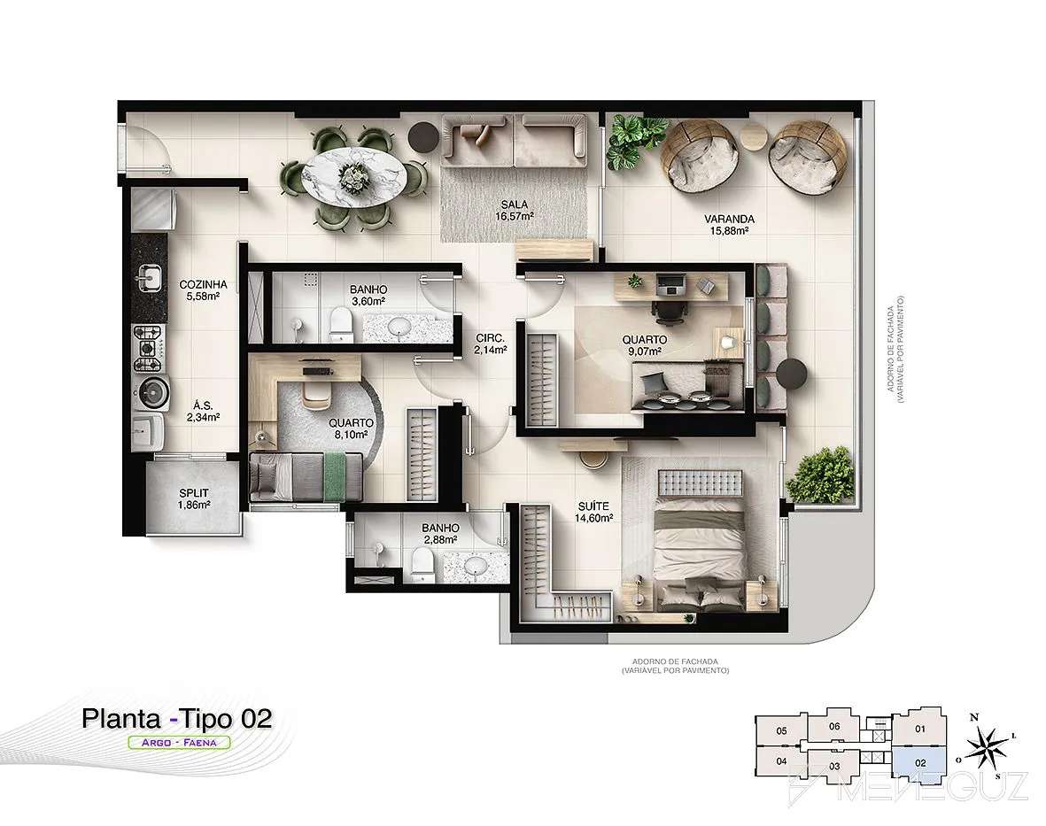 Imagem Faena Residence: 3 quartos com suíte no Jockey de Itaparica (Vila Velha/ES)