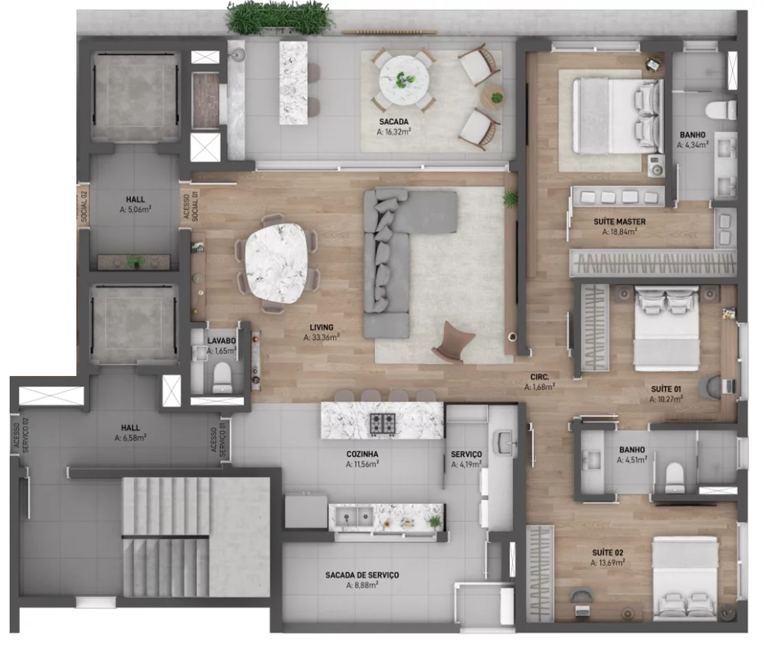 Foto do imóvel Apartamento 3 quartos sendo 3 suítes para venda em Caxias do Sul