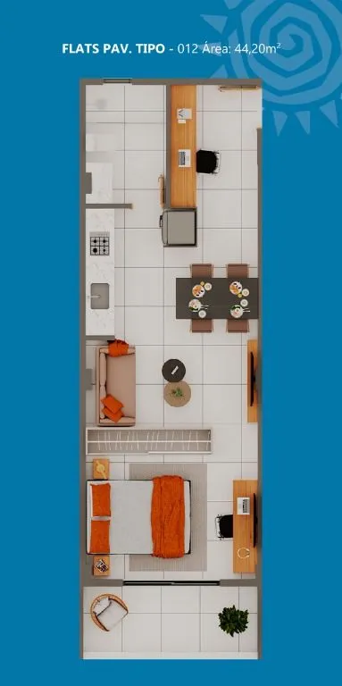 Imagem Flat com 1 dormitório à venda, 44 m² por R$ 354.999,00 - Jacumã - Conde/PB
