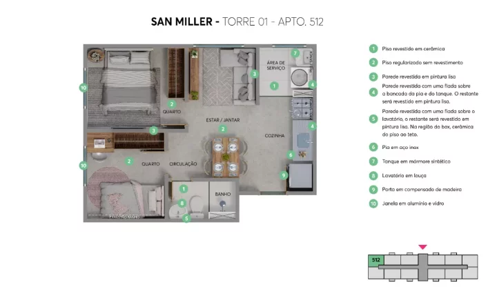 Imagem SAN MILLER - MRV - Aptos de 32,47m² a 34,09m², em excelente localização da zona norte de SP!!