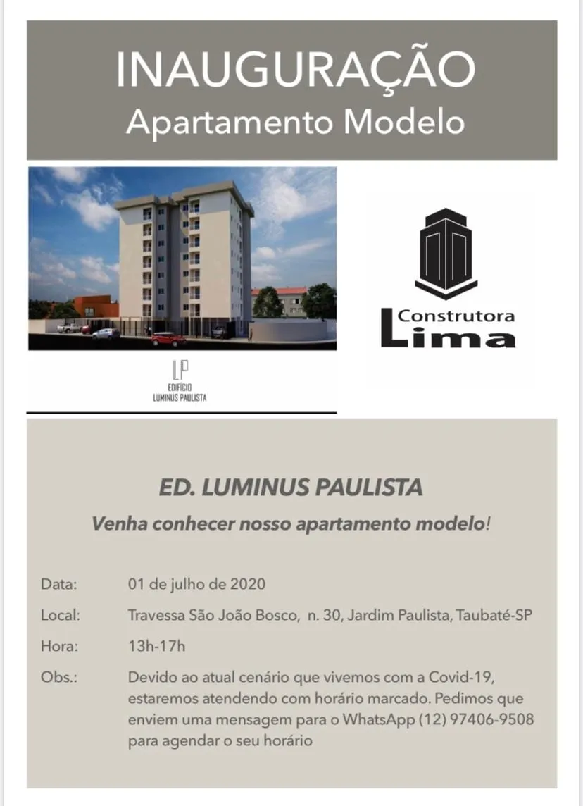 Imagem Apartamento à venda Jardim Bela Vista, Taubaté - SP | Edifício Luminus Paulista