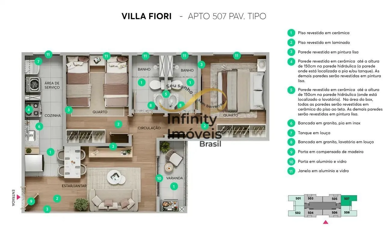 Imagem Villa Fiori - Apartamento à venda no bairro Alípio de Melo - Belo Horizonte/MG