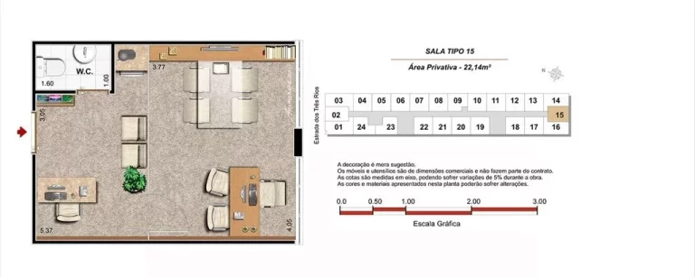 Imagem Sala comercial com 1 banheiro e 1 vaga de garagem na Freguesia (Jacarepaguá), Rio de Janeiro-RJ: 22,07 m² à venda!