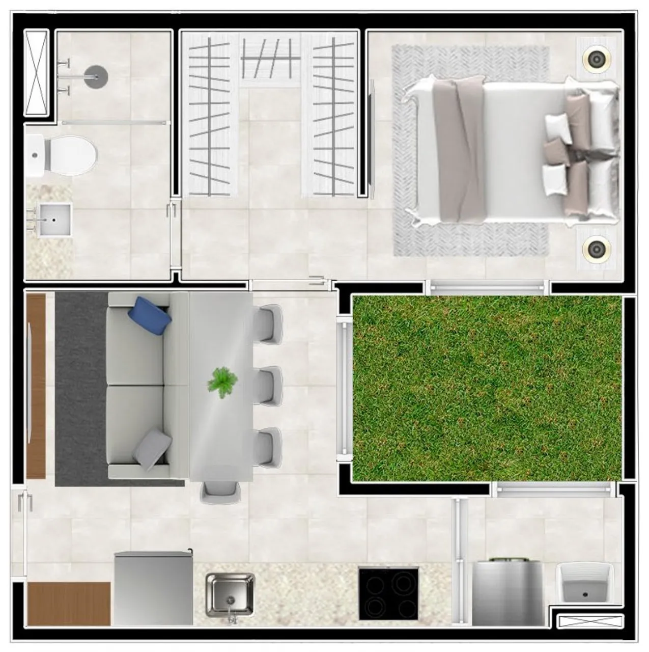 Imagem Apartamento à venda no Morumbi, São Paulo-SP, 1 quarto, 1 banheiro, 25,00 m² de área no Condomínio The Hub Morumbi.
