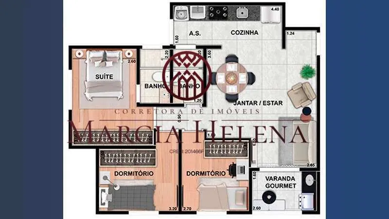 Imagem Apartamento à venda em Valinhos, Bairro São Jorge, com 3 quartos, 75,88m2