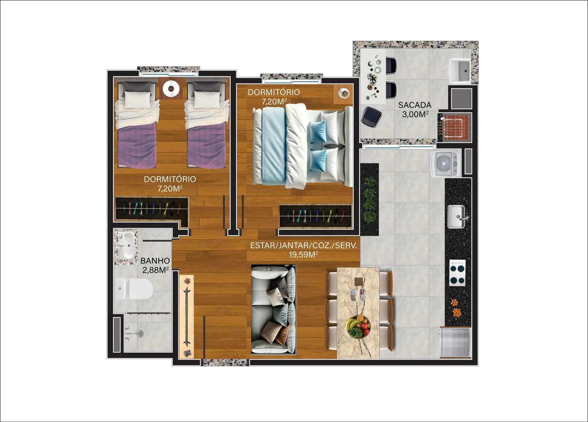 Imagem Apartamento à venda em Caxias do Sul, Bela Vista, com 3 quartos, 61.34m2