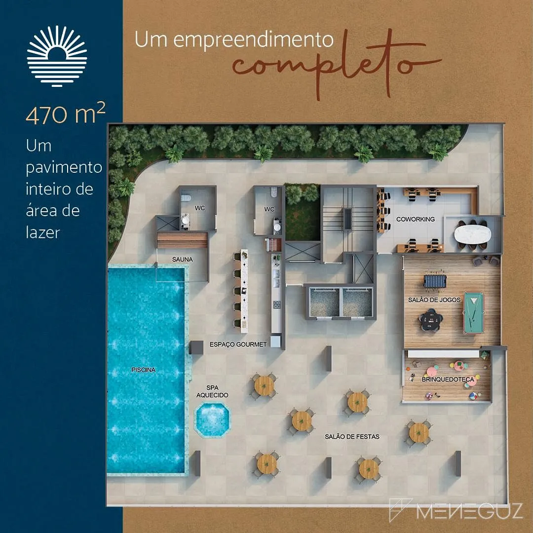 Imagem Marinetti Rondelli - Lançamento na Praia do Morro, com apartamentos a venda de 2 quartos, a uma quadra do mar e lazer completo