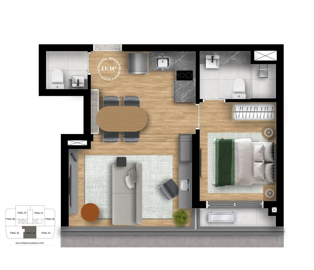 Imagem Conheça o The Choice. 01 dorm. que não tem comparação. Diferenciado, sofisticado e cosmopolita. ...