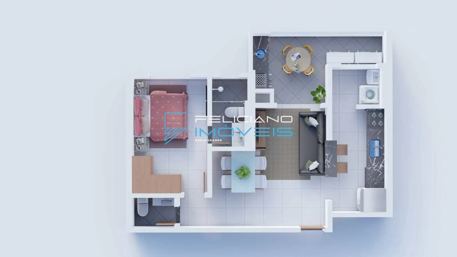 Imagem Apartamento com 1 quarto, Guilhermina, Praia Grande - R$ 417 mil, Cod: 5846