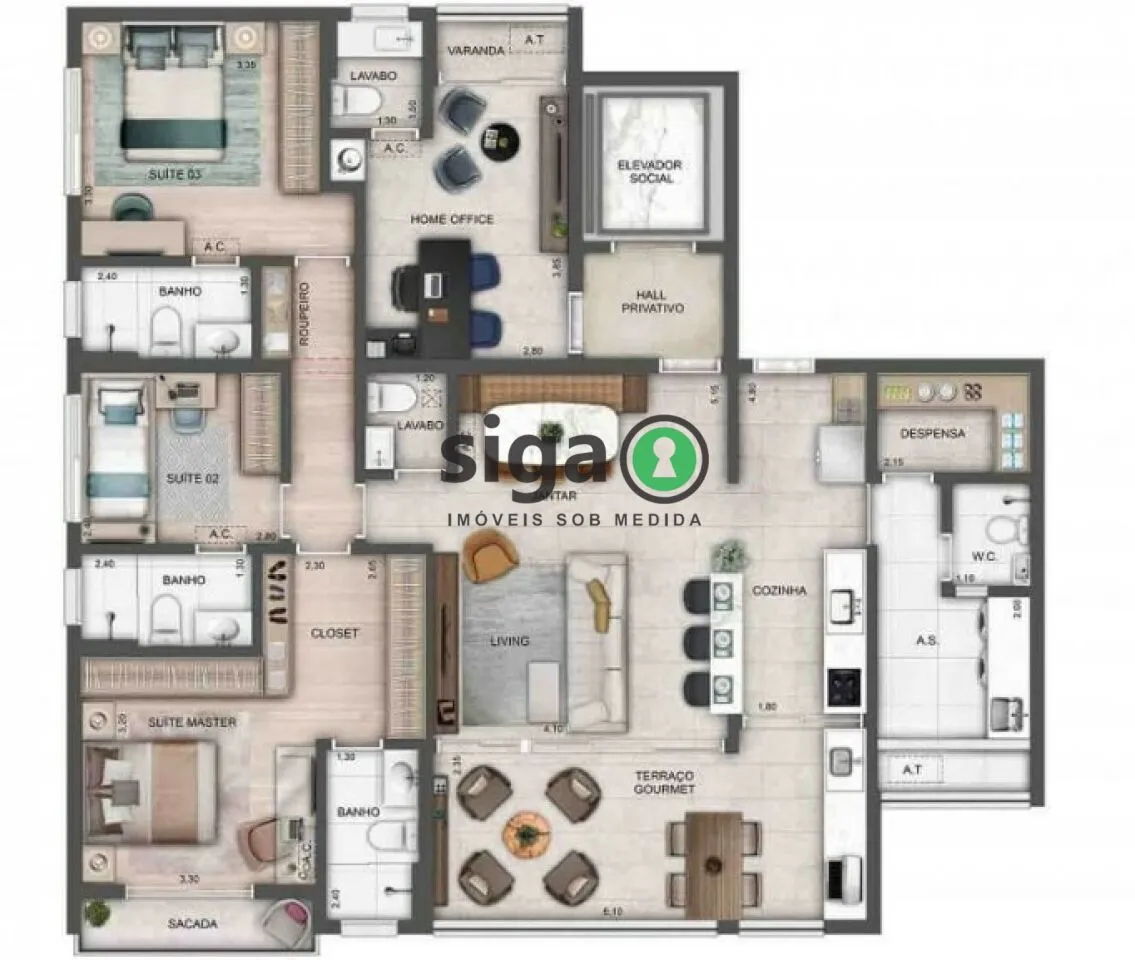 Imagem Apartamento para venda em Perdizes 03 suítes, São Paulo - SP