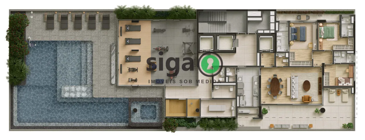 Imagem Apartamento Garden à venda em Higienópolis de 191m² com 3 suítes e 2 vagas - São Paulo