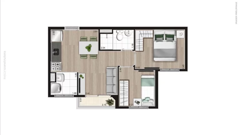 Imagem VITA GIOVANNI GRONCHI - ECON - Aptos de 37 a 40m², com localização perfeita, a 120 metros do metrô!