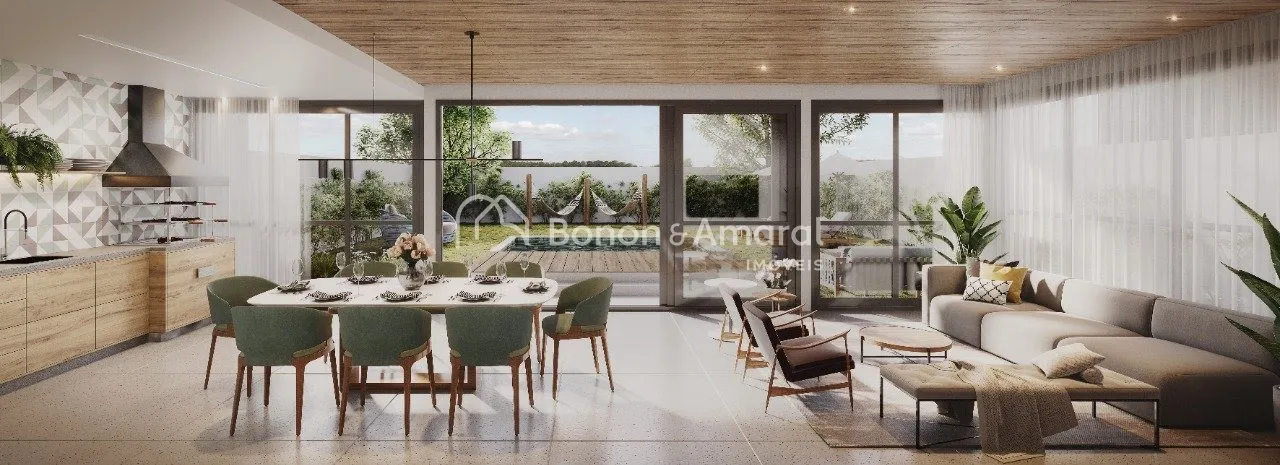 Imagem Casa em condomínio com 3 suítes, sala dois ambientes, 5 banheiros e 2 vagas na garagem - Unidade 2