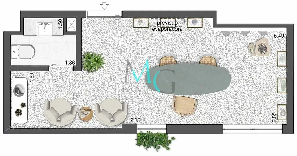 Imagem Sala com Área Ext. à venda 26.93M² Leblon Rio de Janeiro - RJ | Máris