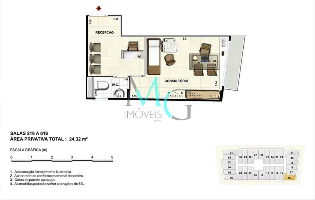 Imagem Sala à venda 1 Vaga 21.9M² Campo Grande Rio de Janeiro - RJ