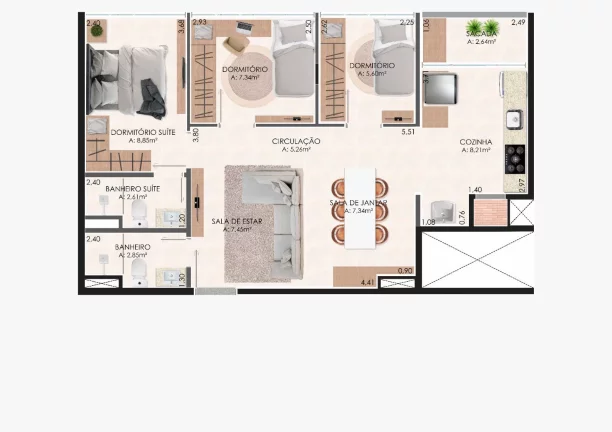 Imagem Apartamento de 2 e 3 quartos com opção com suíte e lazer completo - Novo Hamburgo