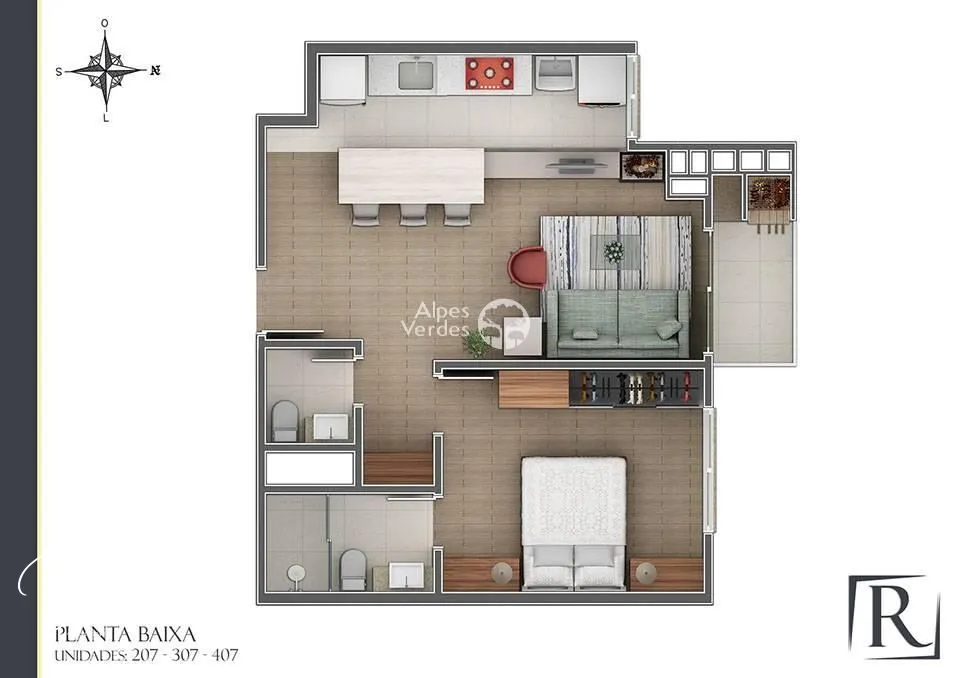 Imagem APARTAMENTO A VENDA 1 SUITE