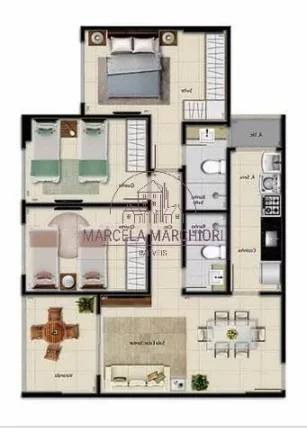 Imagem Apartamento de frente com varanda gourmet, 3 quartos Itaparica