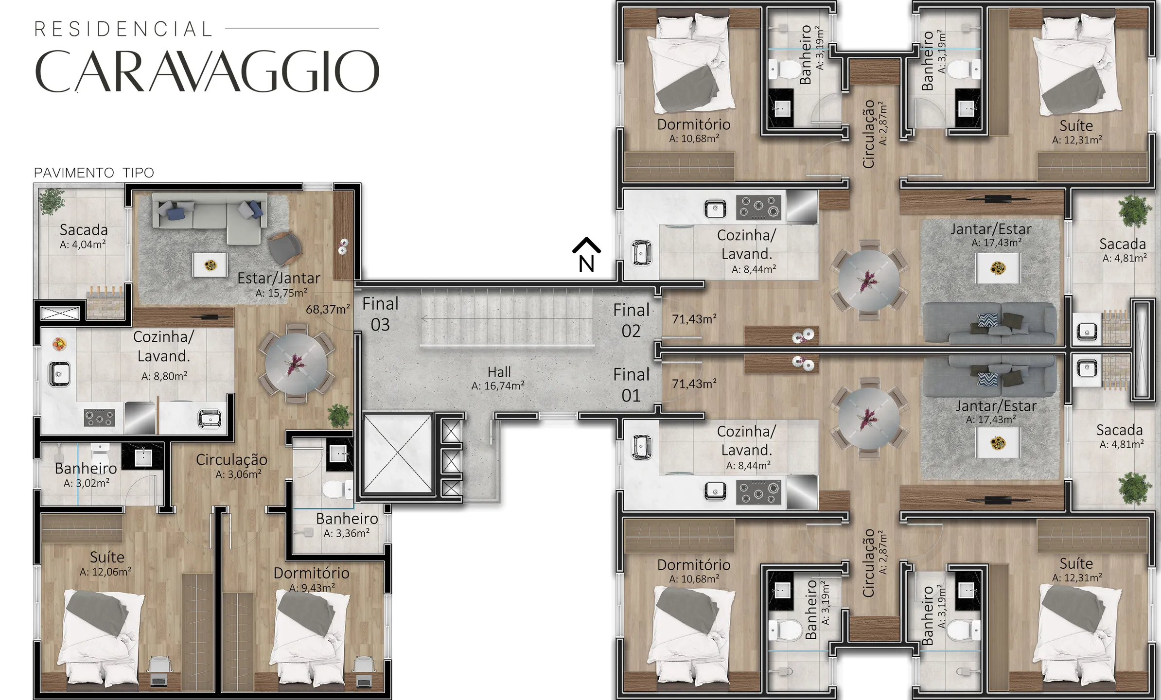 Imagem Apartamento à venda em Caxias do Sul, Santa Catarina, com 2 quartos, 91.57m2