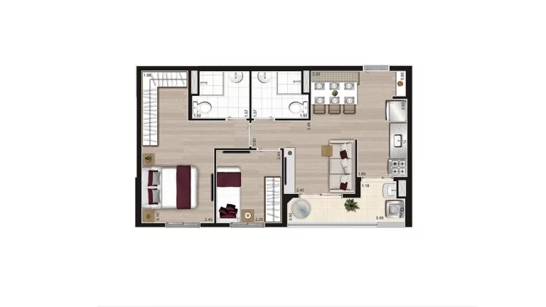 Imagem FORT ARICANDUVA - ECON - Aptos de 42m², com fácil acesso ao Terminal Vila Carrão!!