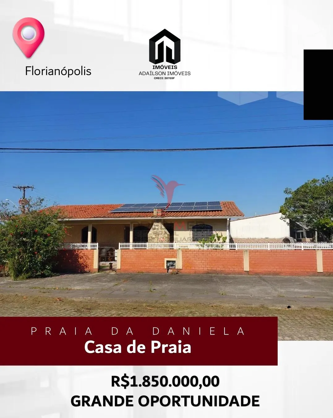 Foto do imóvel Casa com 4 Quartos e 3 banheiros à Venda, 201 m² por R$ 1.850.000 em Rua dos Girassóis - Daniela, Florianópolis - SC