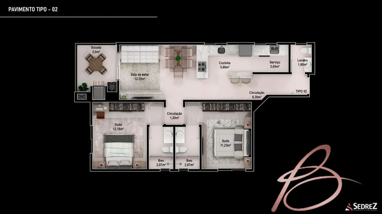 Imagem Apartamento 2 suítes com 74 metros pronto para morar