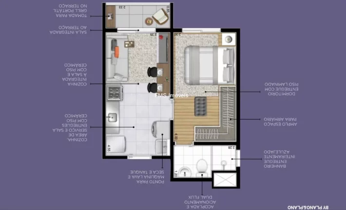 Imagem APARTAMENTO STUDIO 29m² - 1 DORMITORIO - CHACARA SANTO ANTONIO- JARDIM CARAVELAS