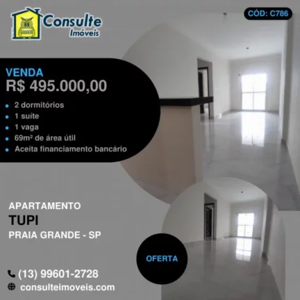 Imagem APARTAMENTO COM 69.5 m² - TUPI - PRAIA GRANDE SP