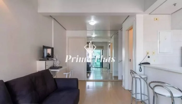 Imagem Flat disponível para venda no International Duplex Residence em Moema, com 42m², 1 dormitório e 1 vaga de garagem