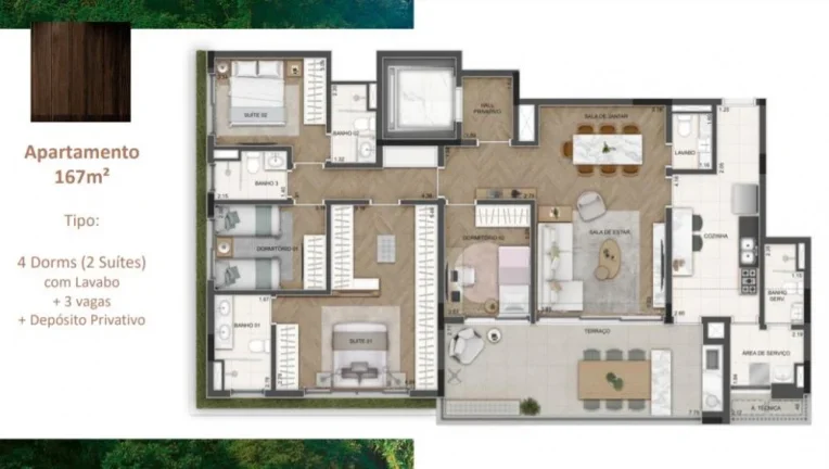Imagem CASA na PLANTA em Alphaville - 277m²