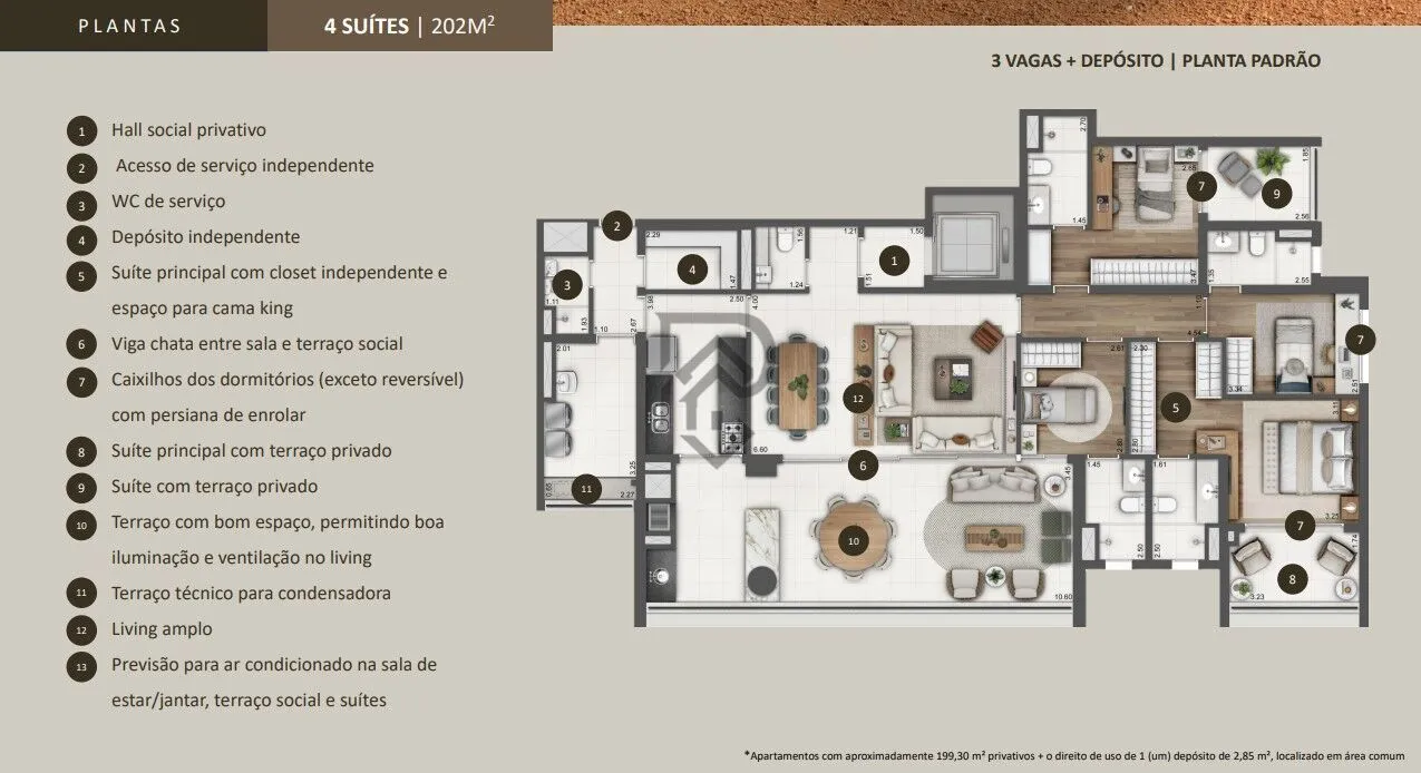 Imagem Apartamento Alto Padrão em Brooklin, com quadra de Tênis