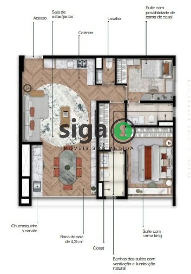 Imagem Apartamento à venda 2 suítes, lavabo , varanda com churrasqueira , vaga Vila Mariana