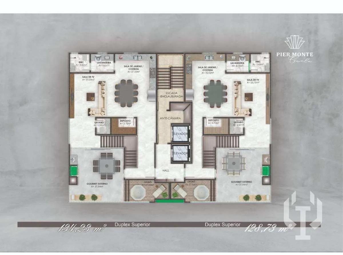 Imagem Apartamento à venda, no ED. PIER MONTE CARLO em Porto Belo, Perequê, com 3 quartos, 134,41m2