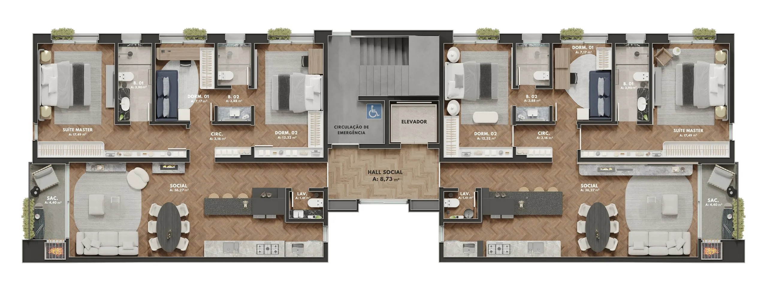 Imagem Apartamento à venda em Caxias do Sul, São Leopoldo, com 3 quartos, 108.38m2