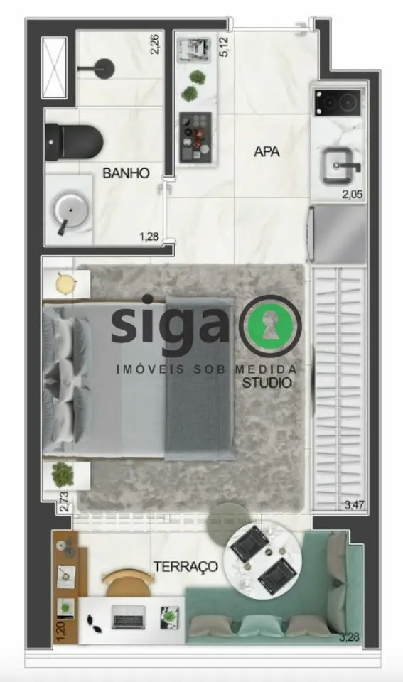 Imagem Apartamento Studio para venda no Brooklin, São Paulo - SP