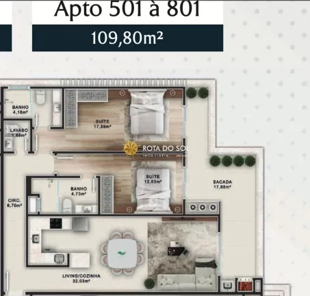 Imagem Concept Residence Apartamento 2 suítes na planta Praia Bombas Bombinhas SC