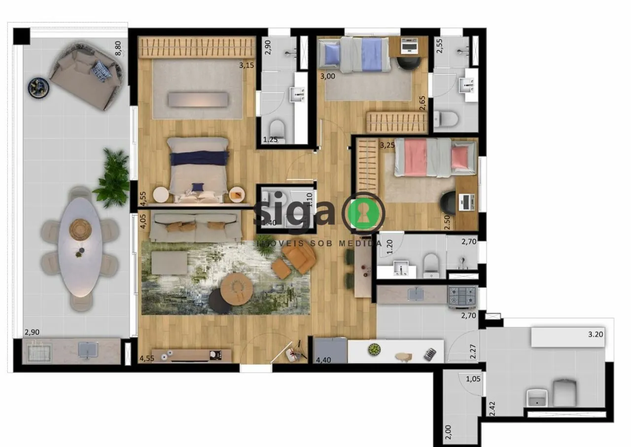 Imagem Apartamento para venda em Pinheiros 03 suítes São Paulo - SP