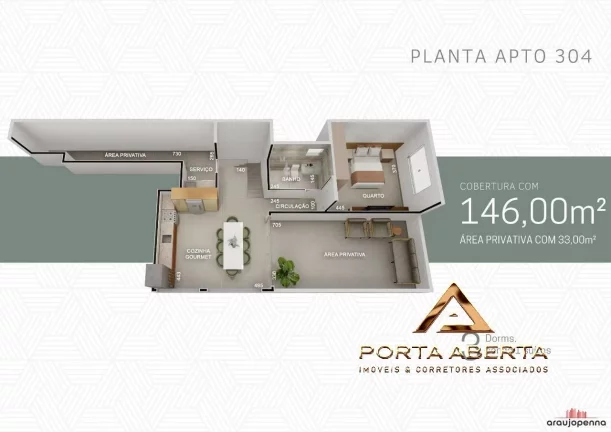 Imagem Apto de 3 Quartos, sendo 1 Suite - COD 919