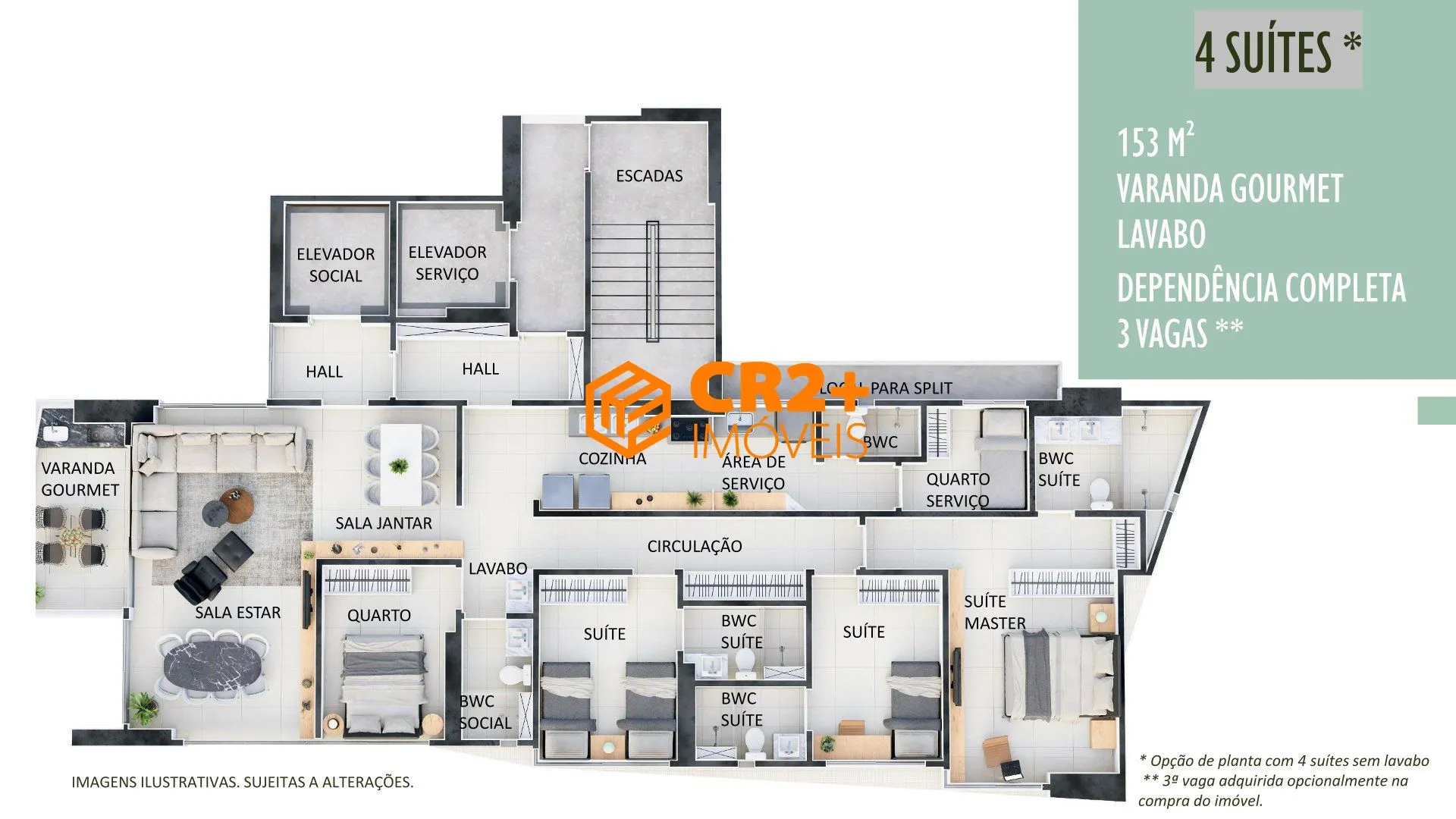 Imagem Vendo apartamento co 4 suites na Madalena -153m2