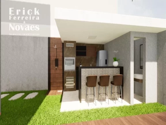 Imagem Excelente Casa Duplex em construção composta por 3 quartos sendo 1 suíte com closet, sala de estar e jantar, cozinha área gourmet com piscina