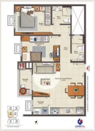 Imagem Apartamento com 2 Quartos à Venda, 69 m² em Centro - Criciúma