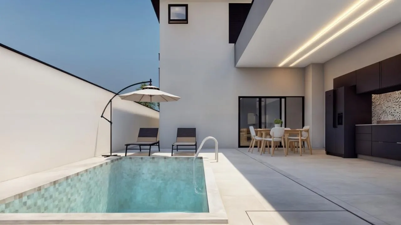 Imagem Sobrado Moderno no Condomínio Villagio Wanel - 3 Suítes, Piscina e Área Gourmet