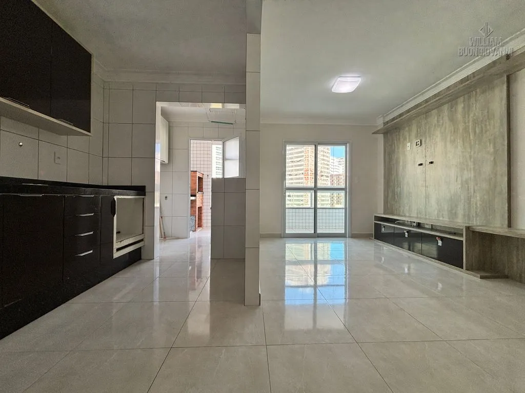 Imagem Apartamento em Praia Grande, com 2 quartos, 1 suíte, e uma sacada gourmet,80 m².