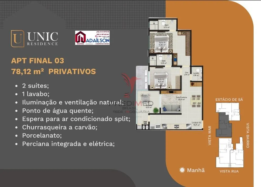 Imagem Unic Residence Apartamentos 2 suítes à venda SAO JOSE SC BRASIL