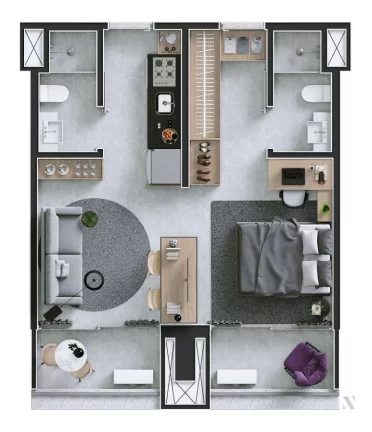 Imagem ALMAGAH 227 - PORTE ENGENHARIA - Apto de 39m², localizado no coração do bairro Tatuapé!