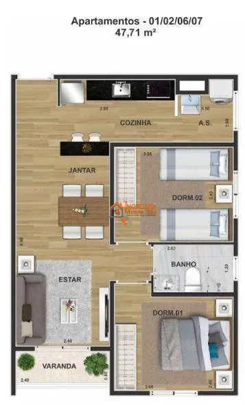 Imagem Apartamento com 2 dormitórios à venda, 46 m² por R$ 410.148,00 - Vila Silveira - Guarulhos/SP